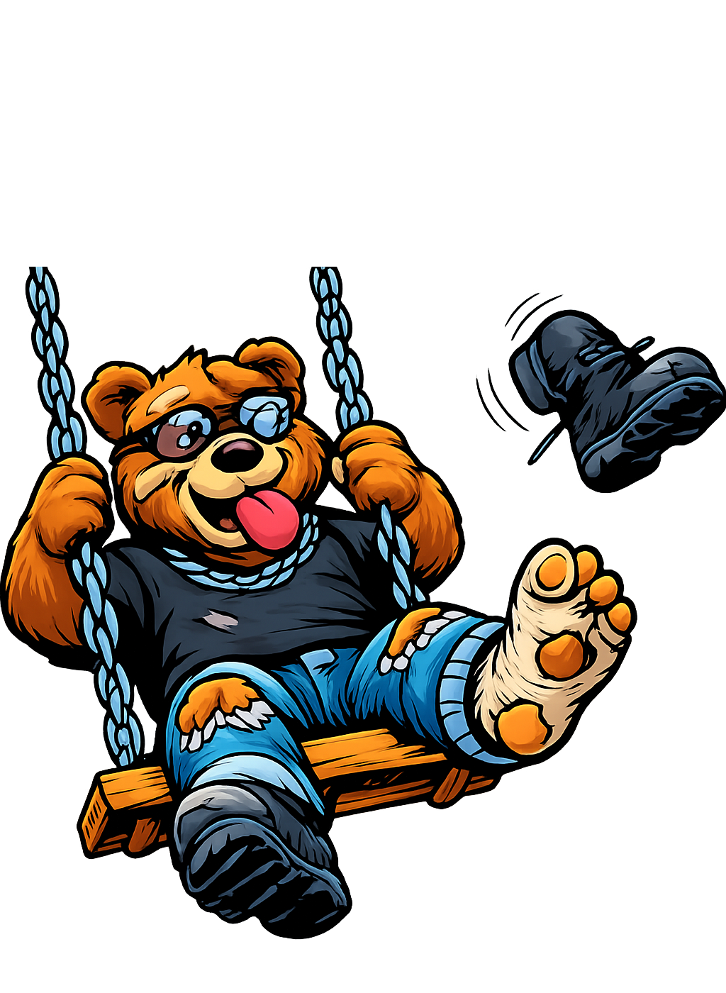 IronCub Bear on a swing